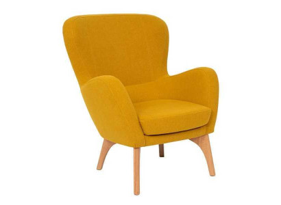 Silla de diseñador amarilla tapizada Sillón de salón de estar Butaca de salón de diseño de una plaza